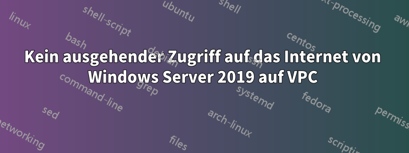 Kein ausgehender Zugriff auf das Internet von Windows Server 2019 auf VPC