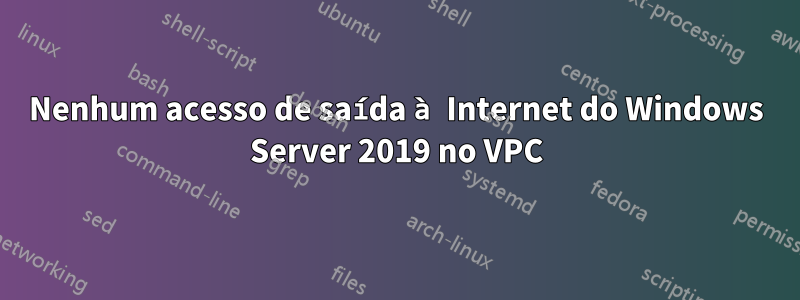 Nenhum acesso de saída à Internet do Windows Server 2019 no VPC