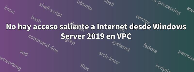 No hay acceso saliente a Internet desde Windows Server 2019 en VPC