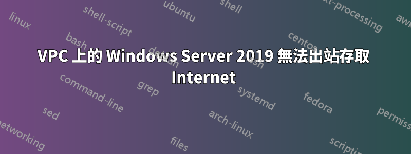 VPC 上的 Windows Server 2019 無法出站存取 Internet
