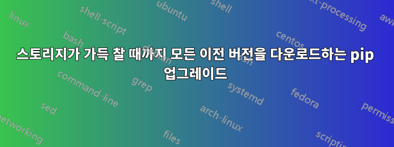 스토리지가 가득 찰 때까지 모든 이전 버전을 다운로드하는 pip 업그레이드