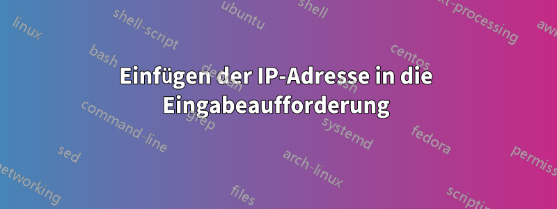 Einfügen der IP-Adresse in die Eingabeaufforderung