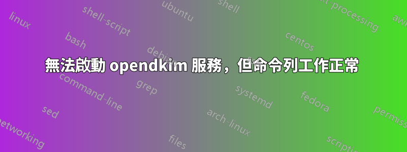 無法啟動 opendkim 服務，但命令列工作正常