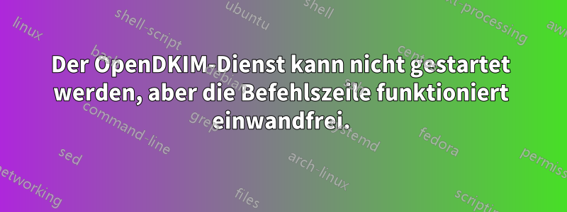 Der OpenDKIM-Dienst kann nicht gestartet werden, aber die Befehlszeile funktioniert einwandfrei.