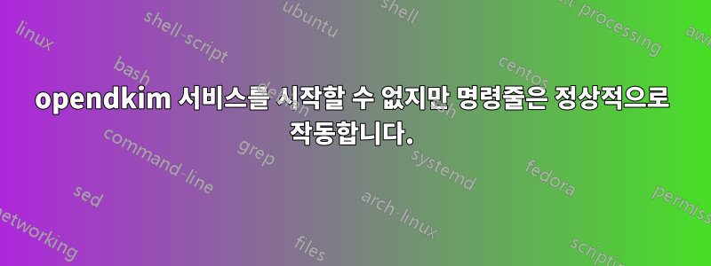 opendkim 서비스를 시작할 수 없지만 명령줄은 정상적으로 작동합니다.