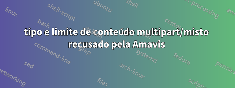 tipo e limite de conteúdo multipart/misto recusado pela Amavis