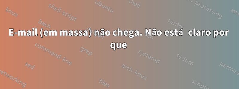 E-mail (em massa) não chega. Não está claro por que
