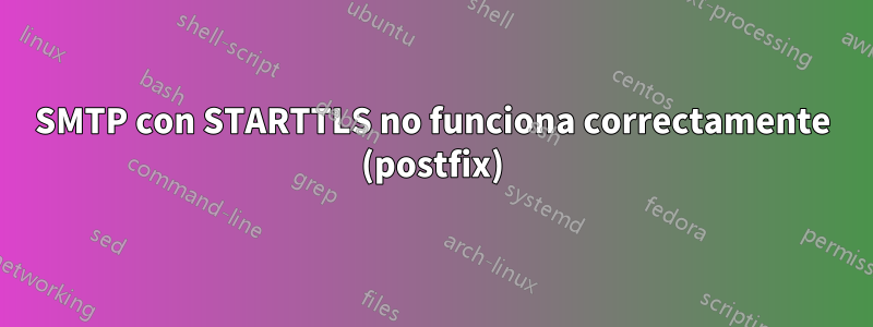 SMTP con STARTTLS no funciona correctamente (postfix)