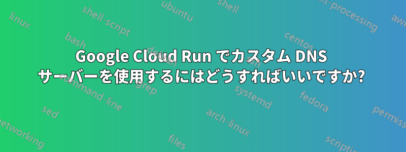 Google Cloud Run でカスタム DNS サーバーを使用するにはどうすればいいですか?