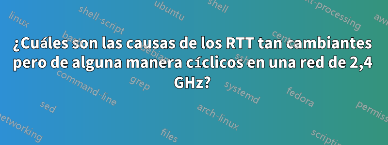 ¿Cuáles son las causas de los RTT tan cambiantes pero de alguna manera cíclicos en una red de 2,4 GHz?