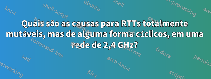 Quais são as causas para RTTs totalmente mutáveis, mas de alguma forma cíclicos, em uma rede de 2,4 GHz?