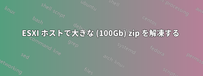 ESXI ホストで大きな (100Gb) zip を解凍する