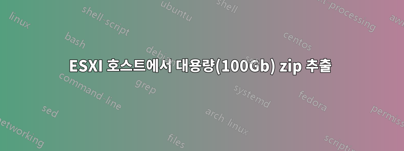 ESXI 호스트에서 대용량(100Gb) zip 추출