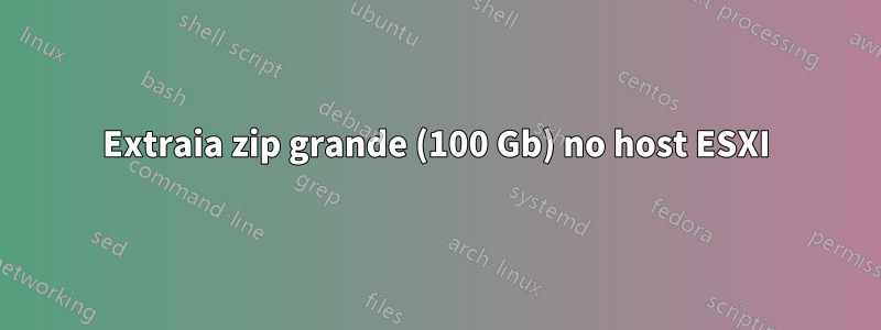 Extraia zip grande (100 Gb) no host ESXI