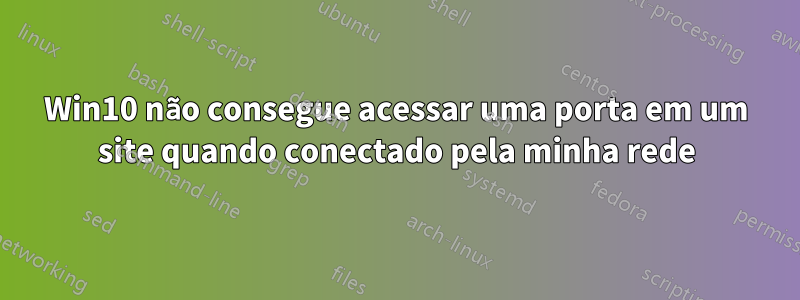 Win10 não consegue acessar uma porta em um site quando conectado pela minha rede