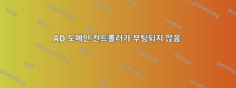 AD 도메인 컨트롤러가 부팅되지 않음