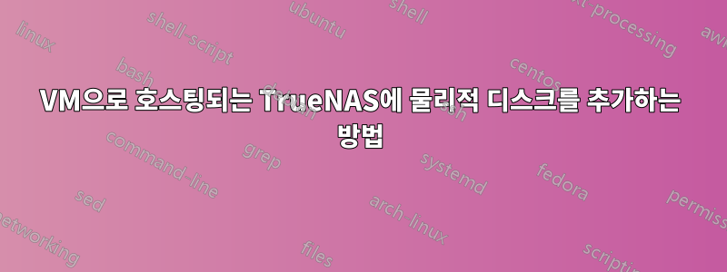 VM으로 호스팅되는 TrueNAS에 물리적 디스크를 추가하는 방법