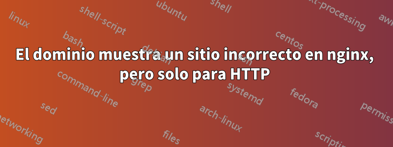 El dominio muestra un sitio incorrecto en nginx, pero solo para HTTP