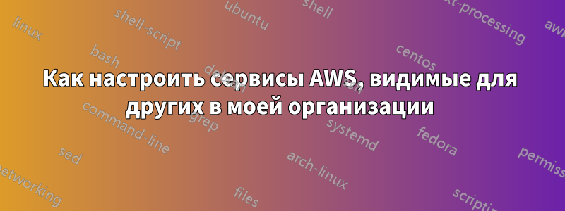 Как настроить сервисы AWS, видимые для других в моей организации