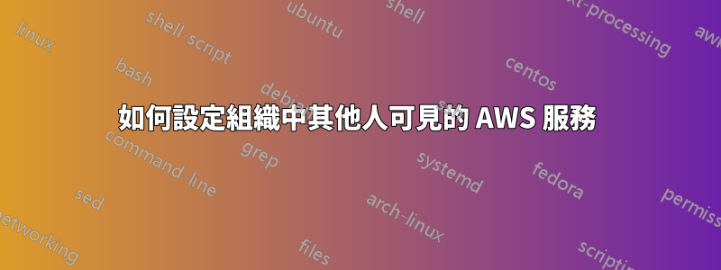 如何設定組織中其他人可見的 AWS 服務