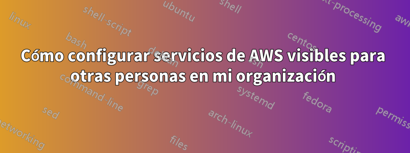 Cómo configurar servicios de AWS visibles para otras personas en mi organización
