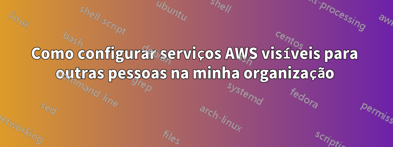 Como configurar serviços AWS visíveis para outras pessoas na minha organização