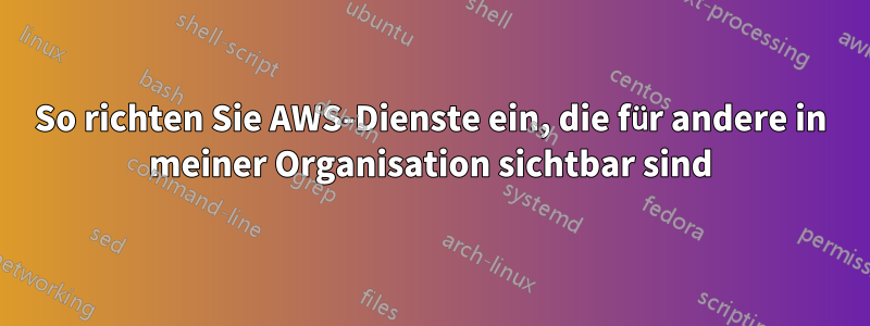 So richten Sie AWS-Dienste ein, die für andere in meiner Organisation sichtbar sind