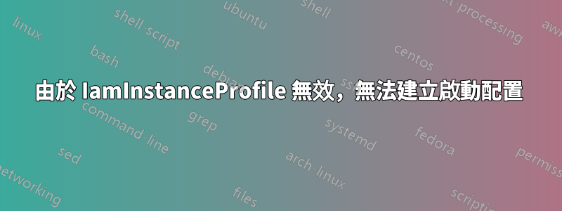 由於 IamInstanceProfile 無效，無法建立啟動配置