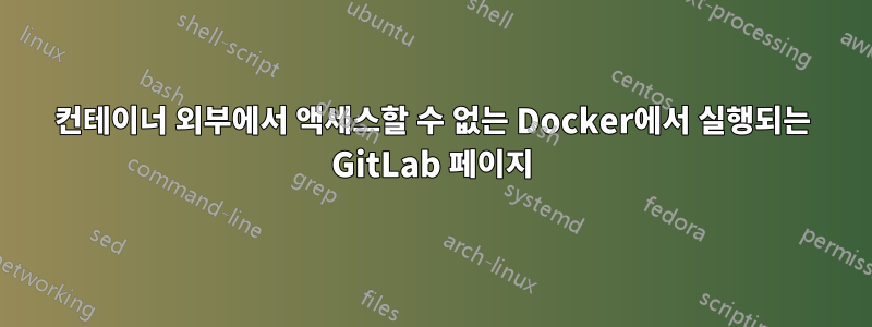 컨테이너 외부에서 액세스할 수 없는 Docker에서 실행되는 GitLab 페이지