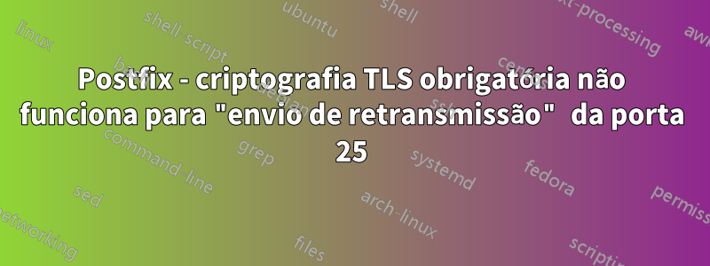 Postfix - criptografia TLS obrigatória não funciona para "envio de retransmissão" da porta 25