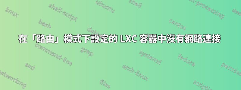 在「路由」模式下設定的 LXC 容器中沒有網路連接