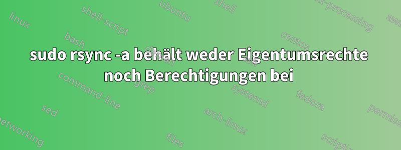 sudo rsync -a behält weder Eigentumsrechte noch Berechtigungen bei