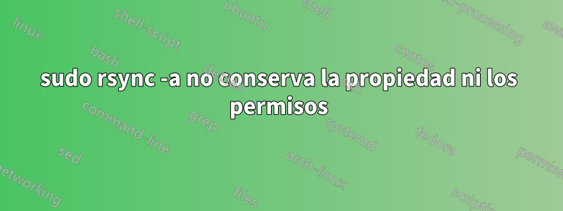sudo rsync -a no conserva la propiedad ni los permisos