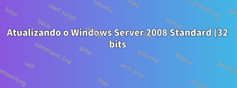 Atualizando o Windows Server 2008 Standard (32 bits) para o Windows Server 2016 Standard (64 bits)