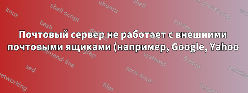 Почтовый сервер не работает с внешними почтовыми ящиками (например, Google, Yahoo)