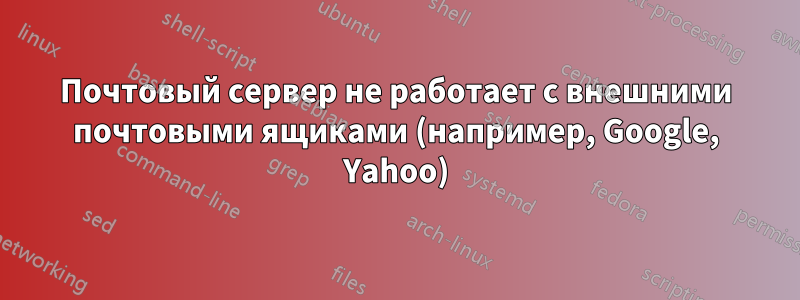Почтовый сервер не работает с внешними почтовыми ящиками (например, Google, Yahoo)
