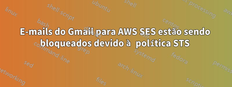 E-mails do Gmail para AWS SES estão sendo bloqueados devido à política STS
