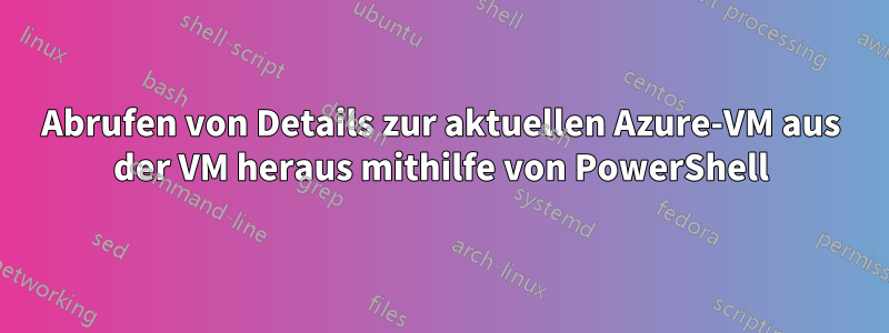 Abrufen von Details zur aktuellen Azure-VM aus der VM heraus mithilfe von PowerShell