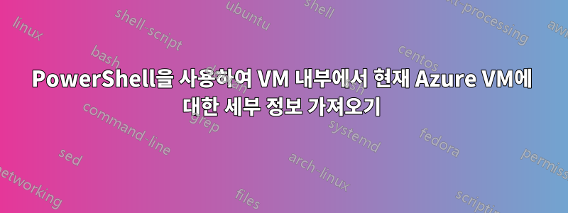 PowerShell을 사용하여 VM 내부에서 현재 Azure VM에 대한 세부 정보 가져오기
