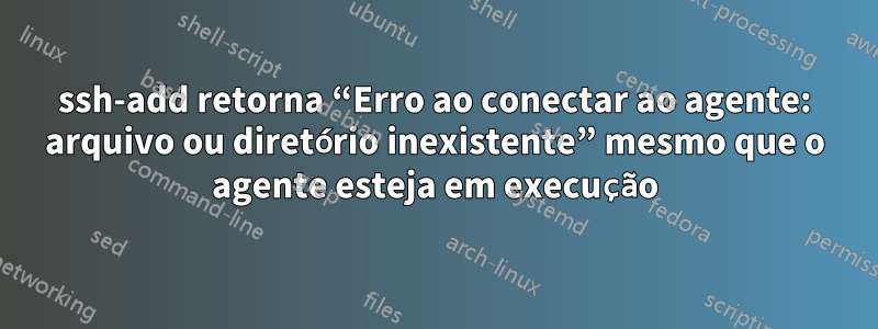 ssh-add retorna “Erro ao conectar ao agente: arquivo ou diretório inexistente” mesmo que o agente esteja em execução