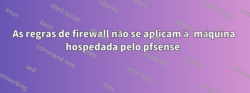 As regras de firewall não se aplicam à máquina hospedada pelo pfsense 