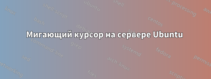 Мигающий курсор на сервере Ubuntu