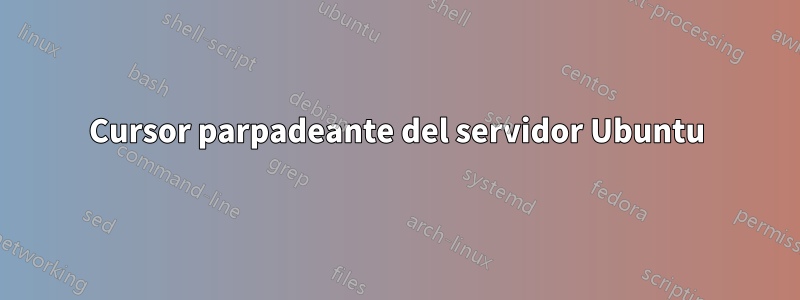 Cursor parpadeante del servidor Ubuntu