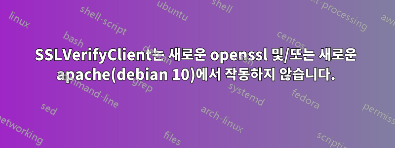 SSLVerifyClient는 새로운 openssl 및/또는 새로운 apache(debian 10)에서 작동하지 않습니다.