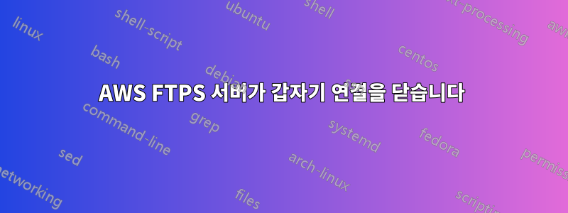 AWS FTPS 서버가 갑자기 연결을 닫습니다