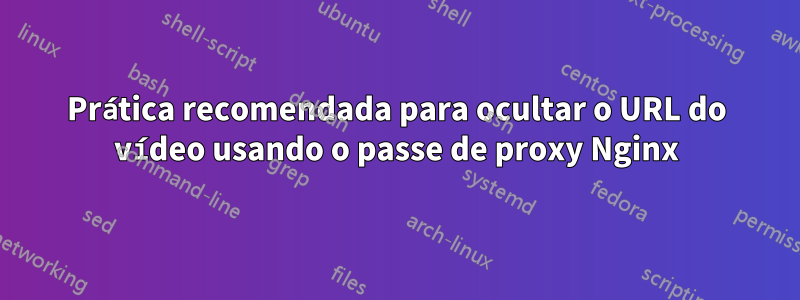 Prática recomendada para ocultar o URL do vídeo usando o passe de proxy Nginx