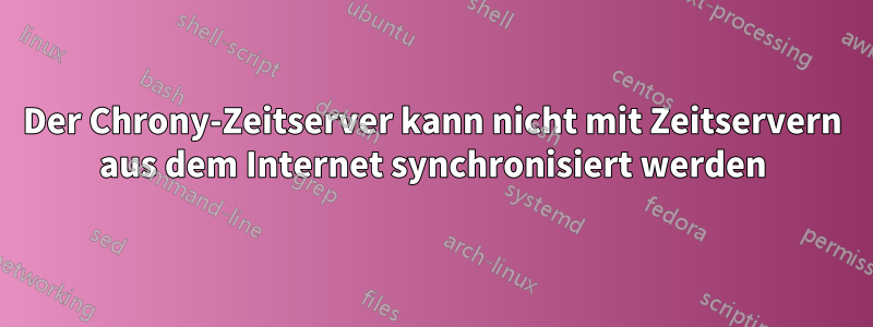 Der Chrony-Zeitserver kann nicht mit Zeitservern aus dem Internet synchronisiert werden
