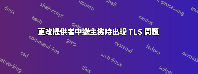 更改提供者中繼主機時出現 TLS 問題