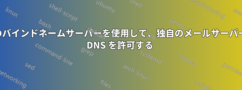 独自のバインドネームサーバーを使用して、独自のメールサーバーの逆 DNS を許可する