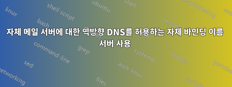 자체 메일 서버에 대한 역방향 DNS를 허용하는 자체 바인딩 이름 서버 사용